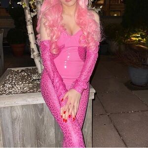 Vinyl Pink Catsuit